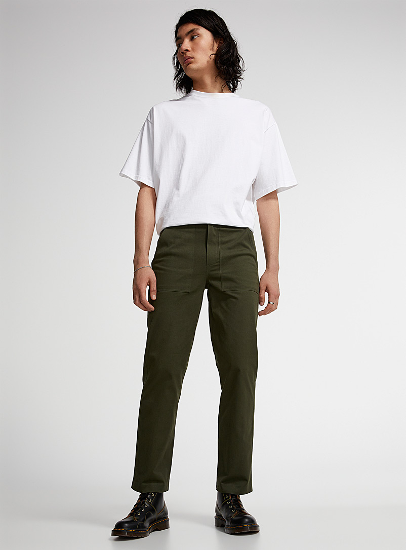 By the oak Mossy Green Fatigue chinos Straight fit for men