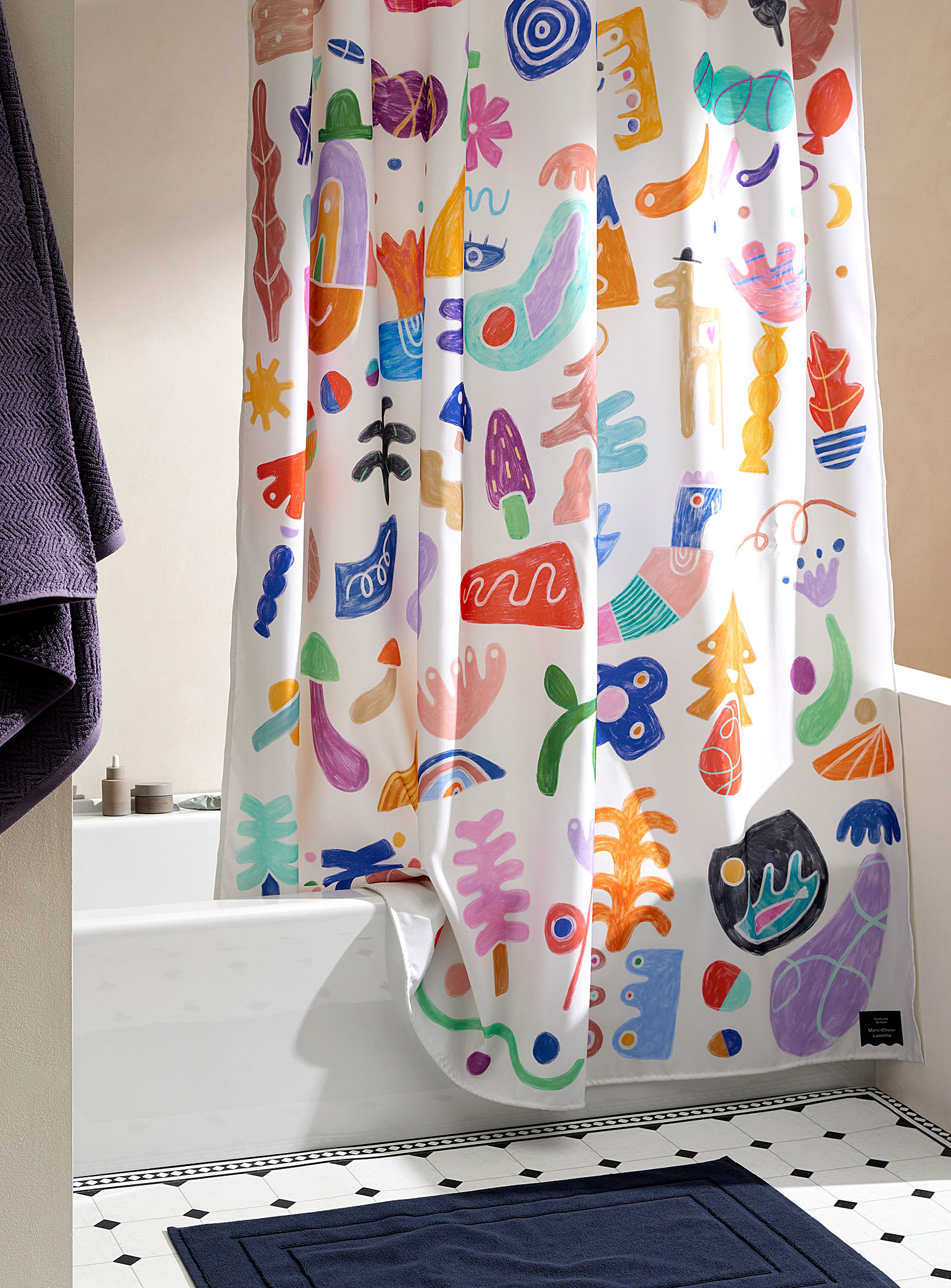 Costume de bain - I am everything shower curtain In collaboration with artist Marc-Oliver Lamothe