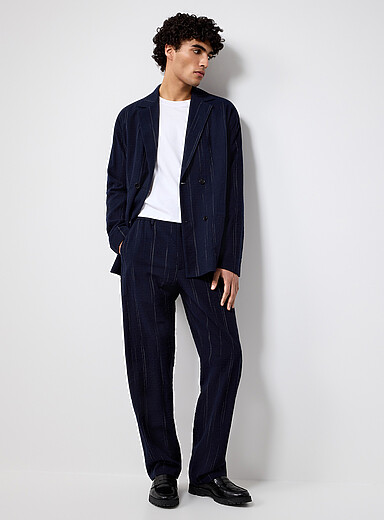 Le pantalon seersucker rayures irr&eacute;guli&egrave;res
