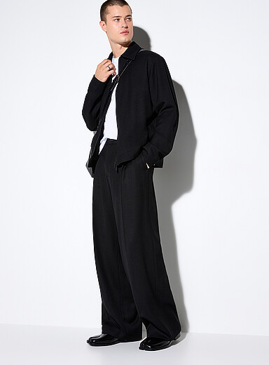 Rue de Tokyo: Le pantalon serg&eacute; souple Pilot <b>Coupe ample</b> Noir pour homme