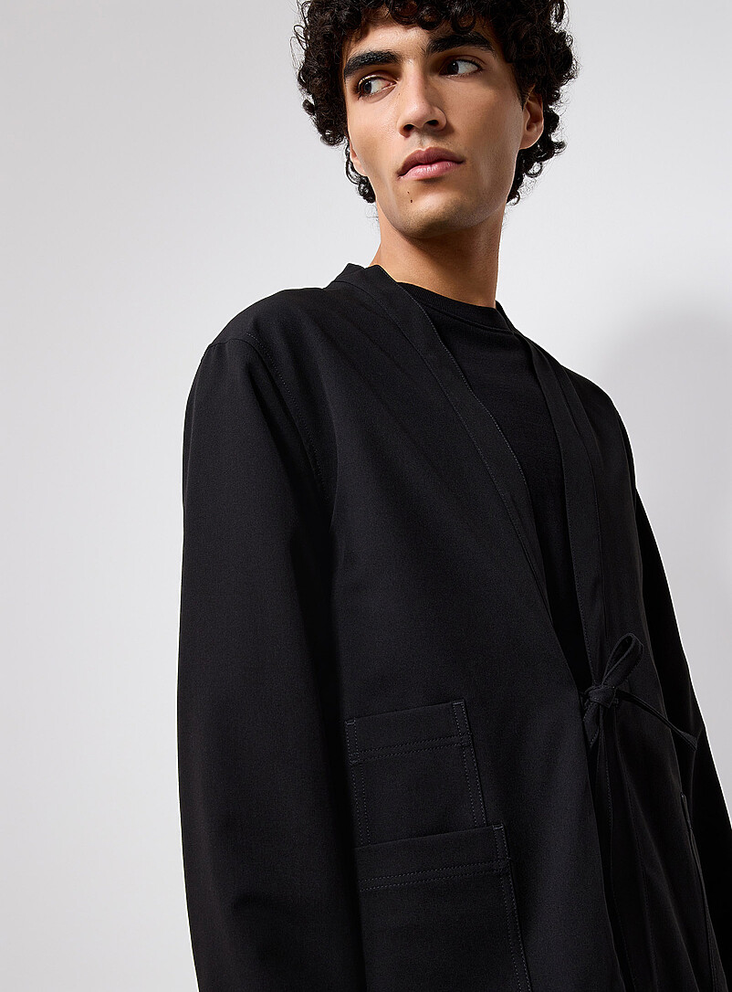 Tie-front black suit jacket product image 2