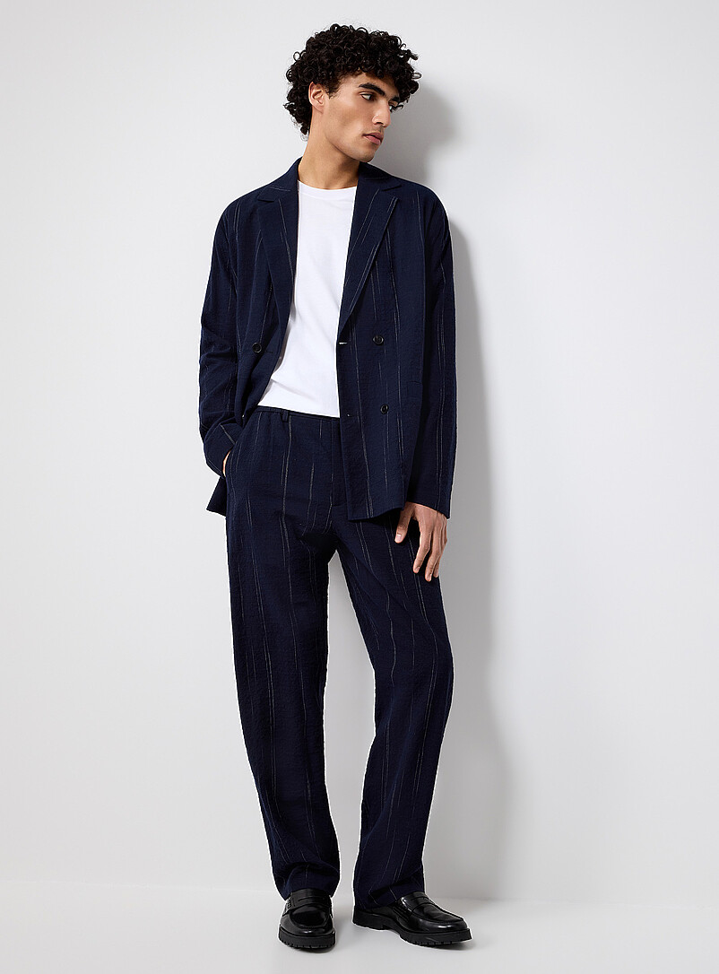 Irregular Stripe Seersucker Pant