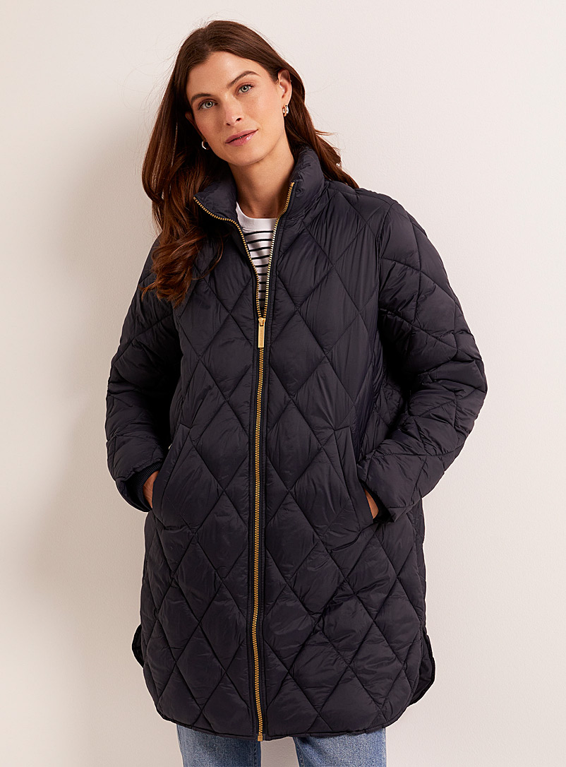 Part Two Marine Blue Olilas diamond quilted jacket for error