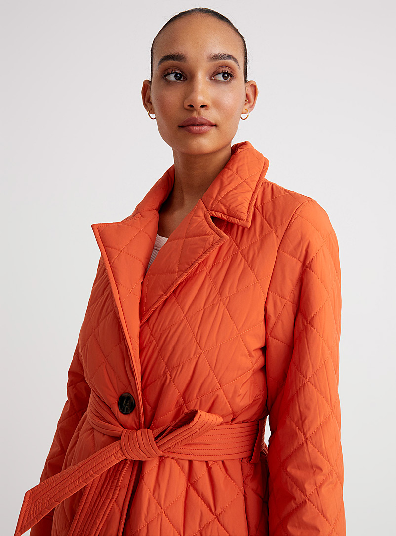 Part Two Orange Sophie quilted trench coat for error
