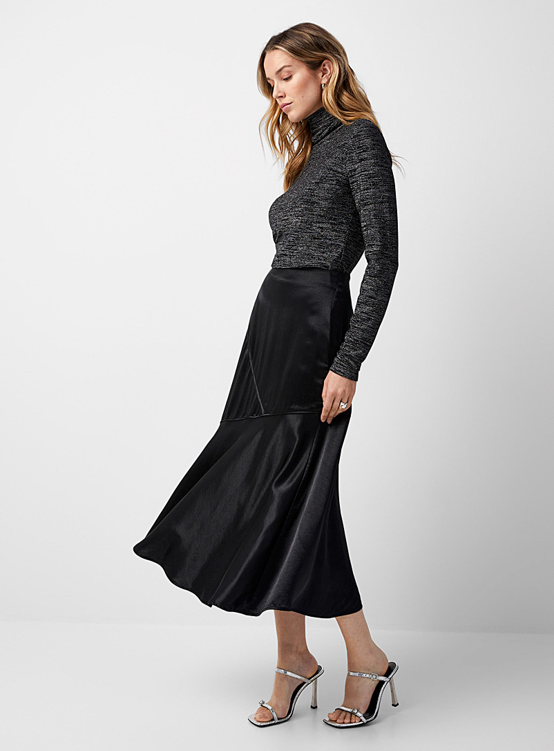 InWear: La jupe satin géo Laurel Noir pour 