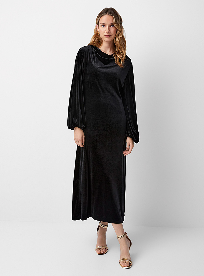 InWear: La robe velours manches bouffantes Jaques Noir pour 