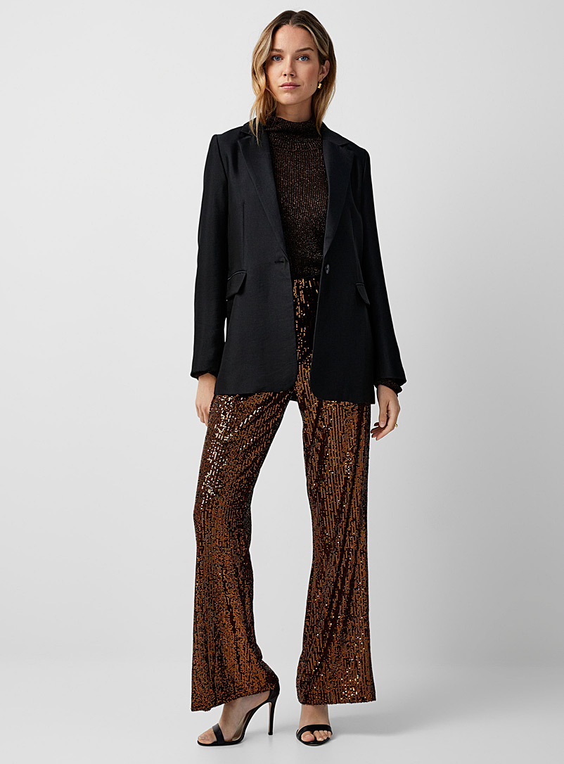 Soaked in Luxury Amber Bronze Suse copper sequins wide-leg pant for error
