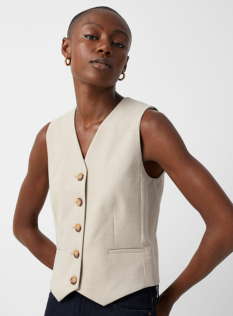 Wai sandy beige fitted vest | InWear | Women's Jackets | Simons