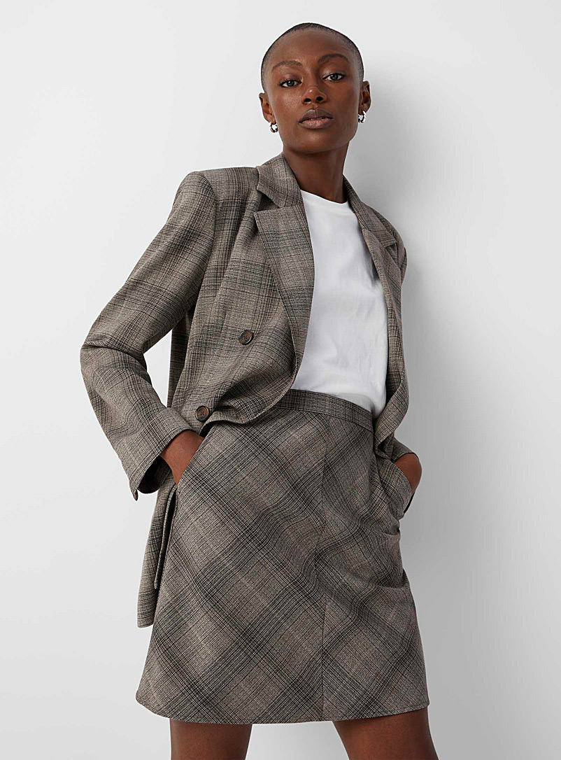 Soaked in Luxury Assorted grey Yara grey checkered skirt for error