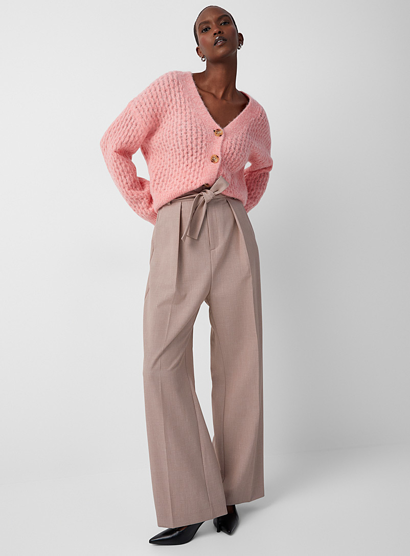 Contemporary Twist: Stretch Twill Cropped Wide Leg Pant