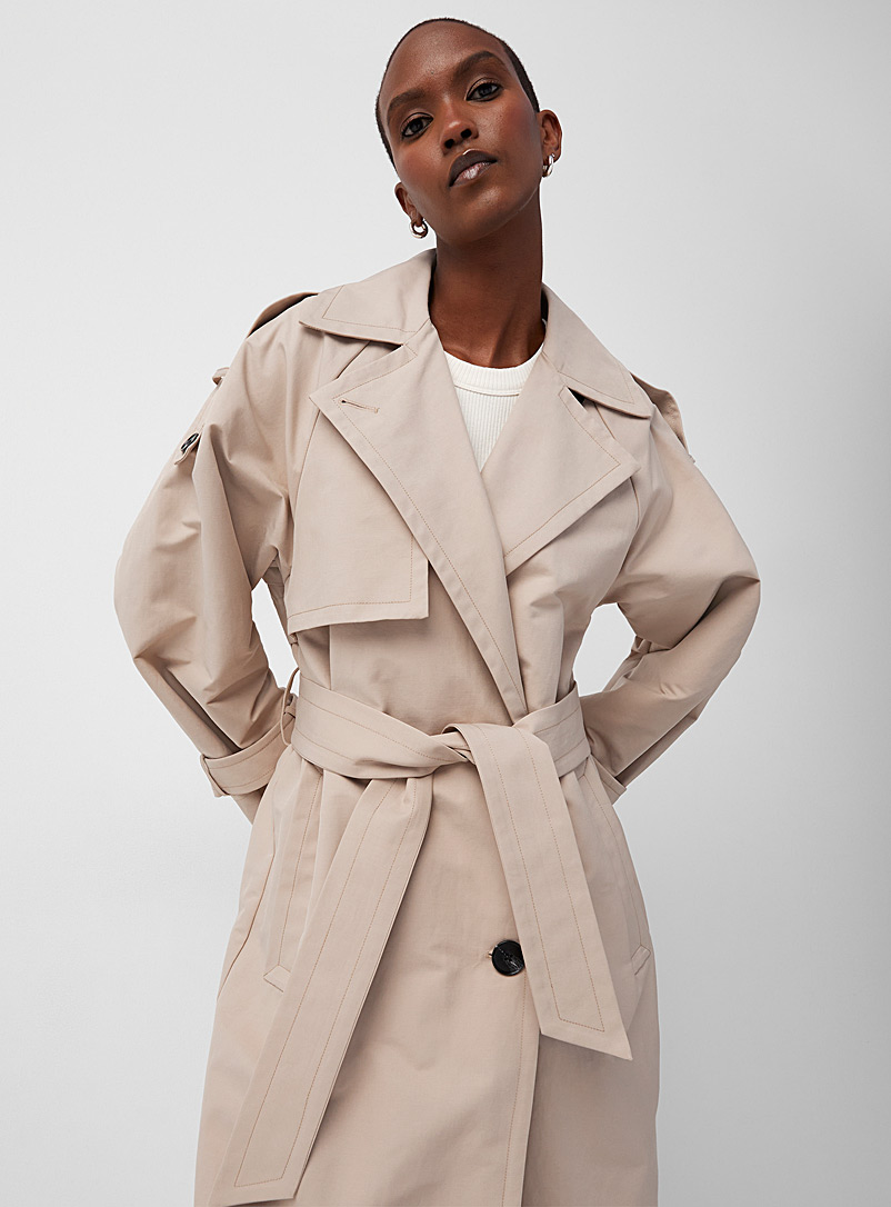 InWear Taupe Toini oversized taupe trench coat for error