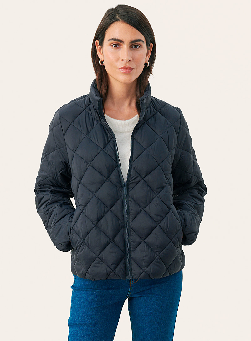 Part Two Navy/Midnight Blue Olia diamond quilted jacket for error