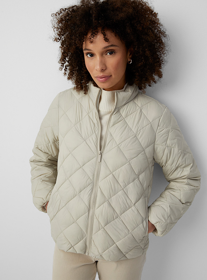 Part Two Light Grey Olia diamond quilted jacket for error