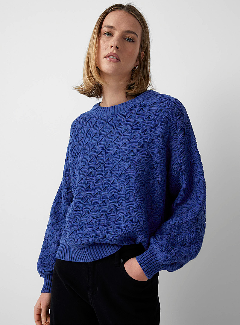 Soaked in Luxury Sapphire Blue Ronia bow knit sweater for error