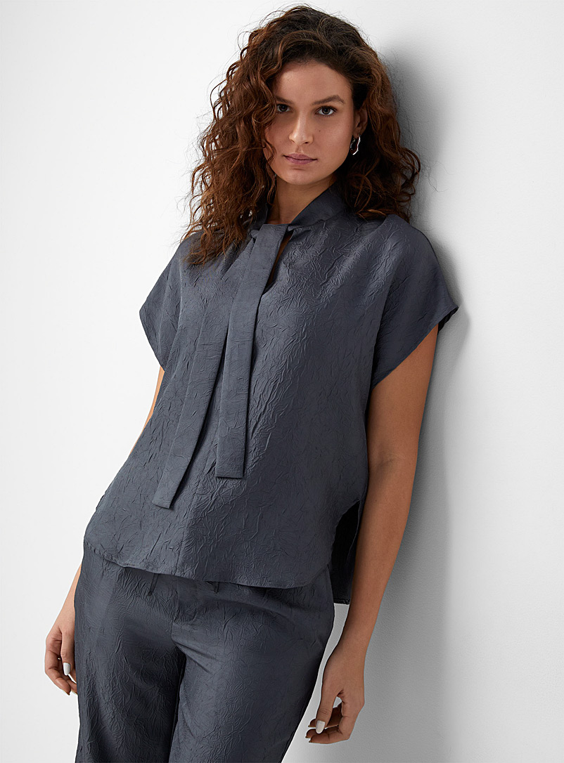 Estefania tie-neck textured blouse, Part Two, Women's Blouses and Shirts