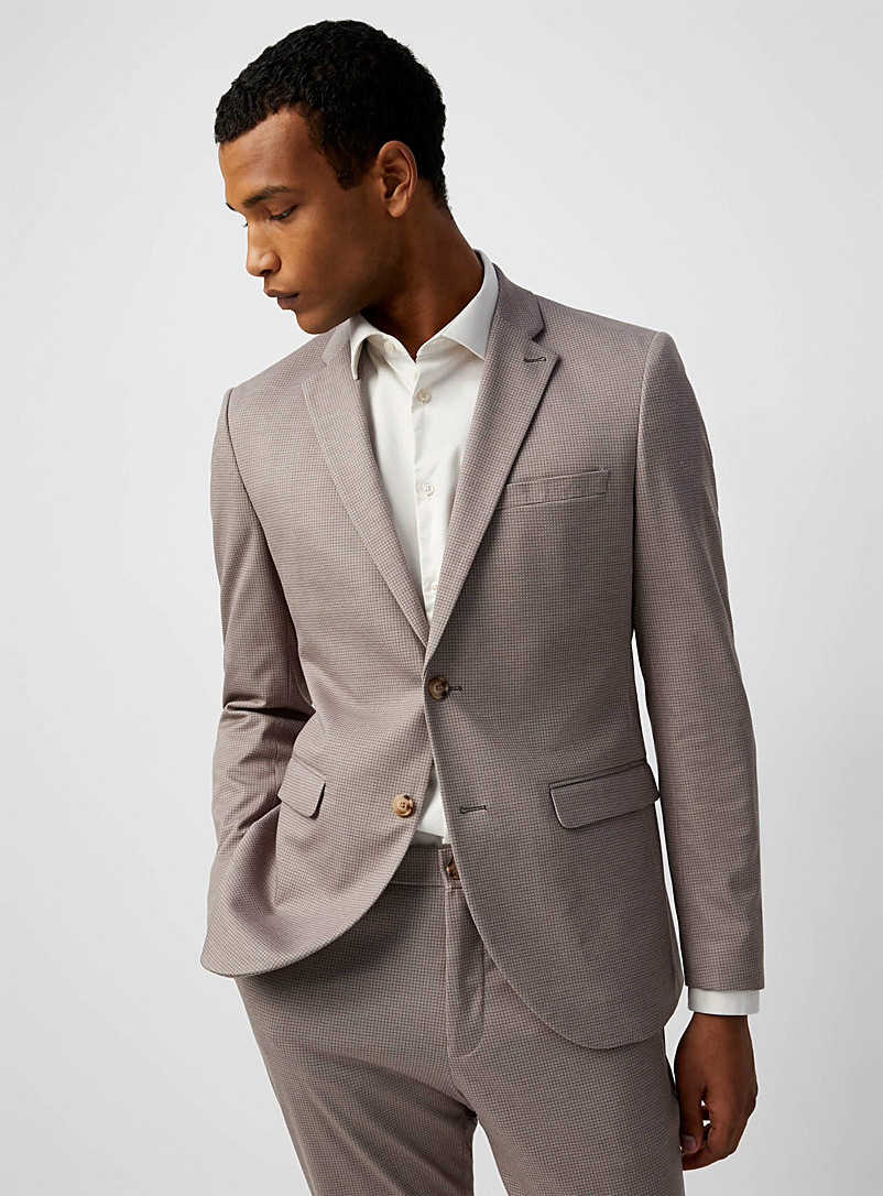 Matinique Light Grey George tone-on-tone mini-check stretch blazer Regular fit for error