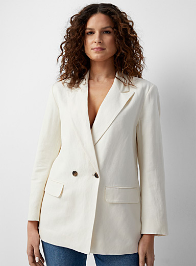 Ragna linen blend crossover blazer | Soaked in Luxury | Women's Blazers ...