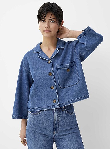 Allegra K Veste En Jean Femme Sans Manches - Gilet Denim Vintage Boutonné Col V Avec Poches