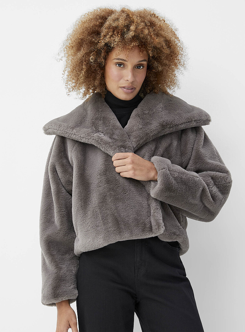 Manteau matelassé en fausse fourrure Blanc | Garage Manteau matelassé en fausse fourrure Blanc | Garage