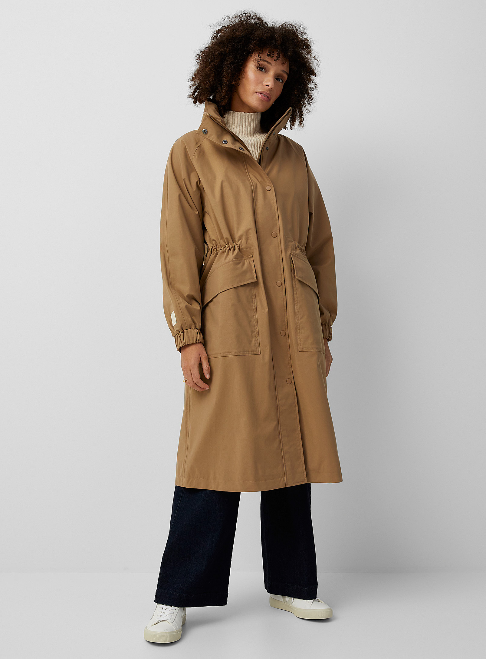 Part Two - Cappelle 3/4 concealable hood raincoat