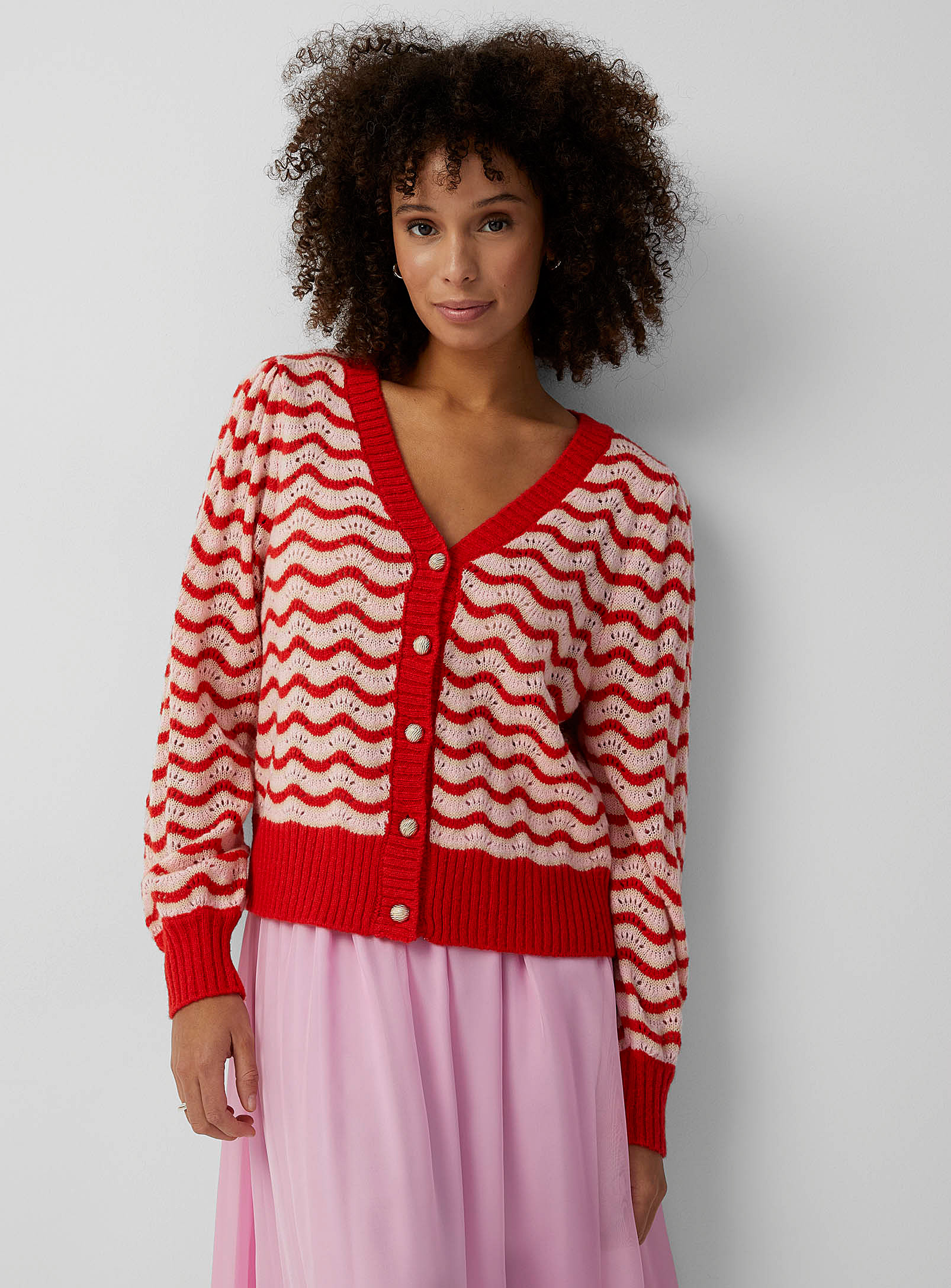 Saint Tropez - Crescent candy stripes Cardigan Sweater
