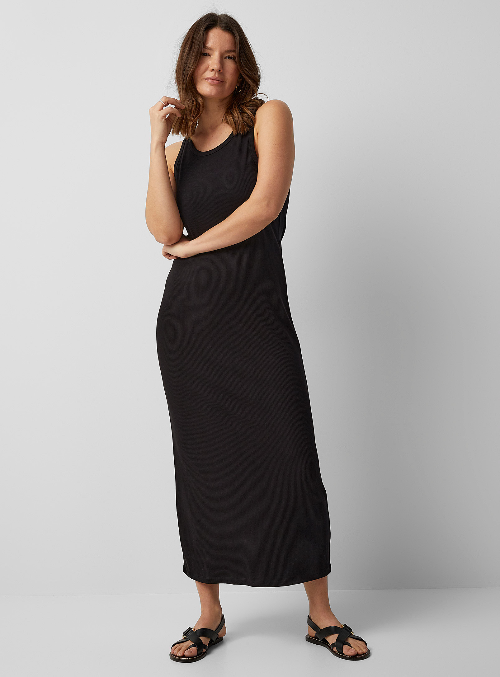 Part Two - Garitta ribbed jersey long fitted dress