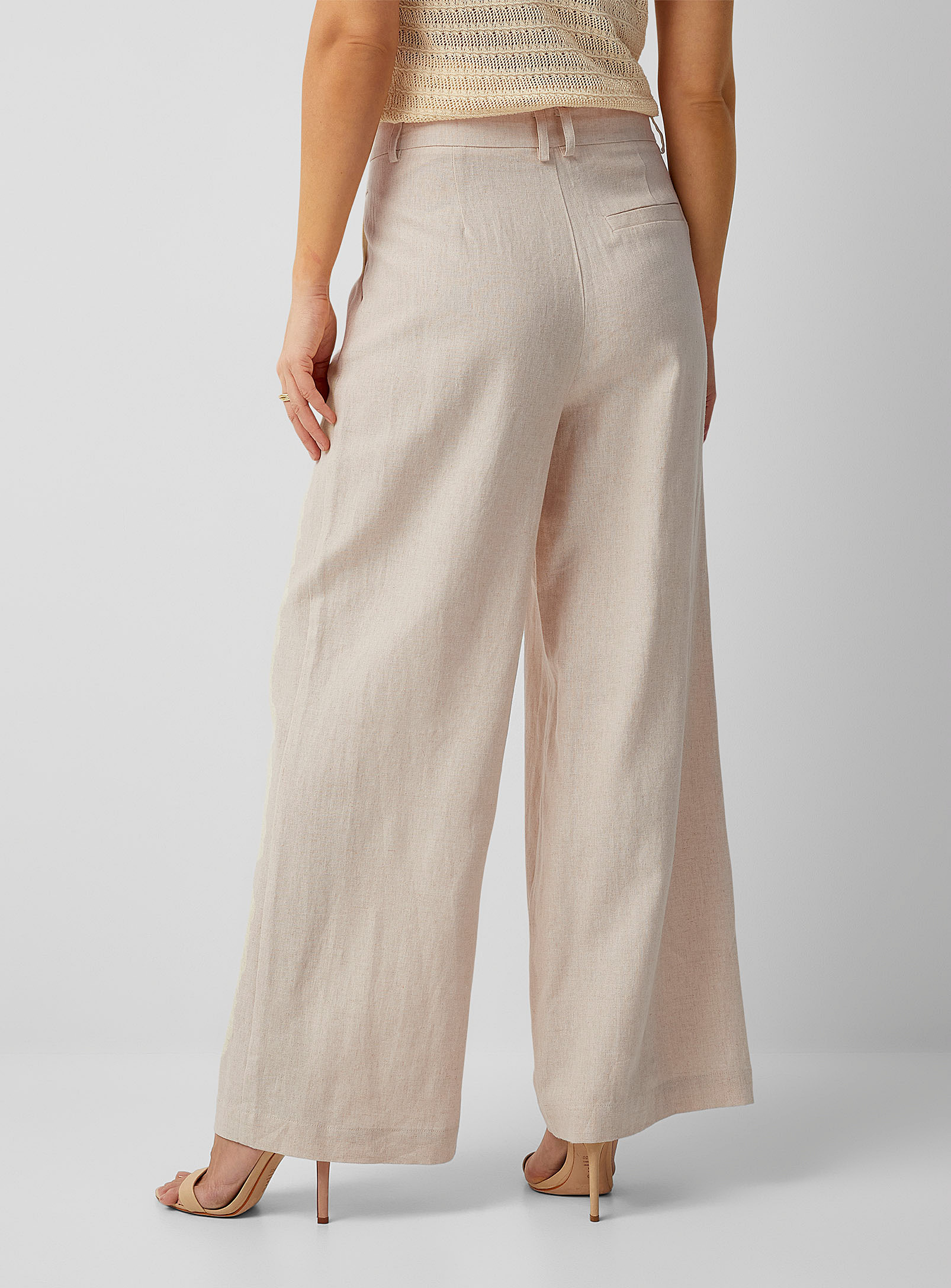 Saint Tropez - Le pantalon lin naturel taille à plis Estelle