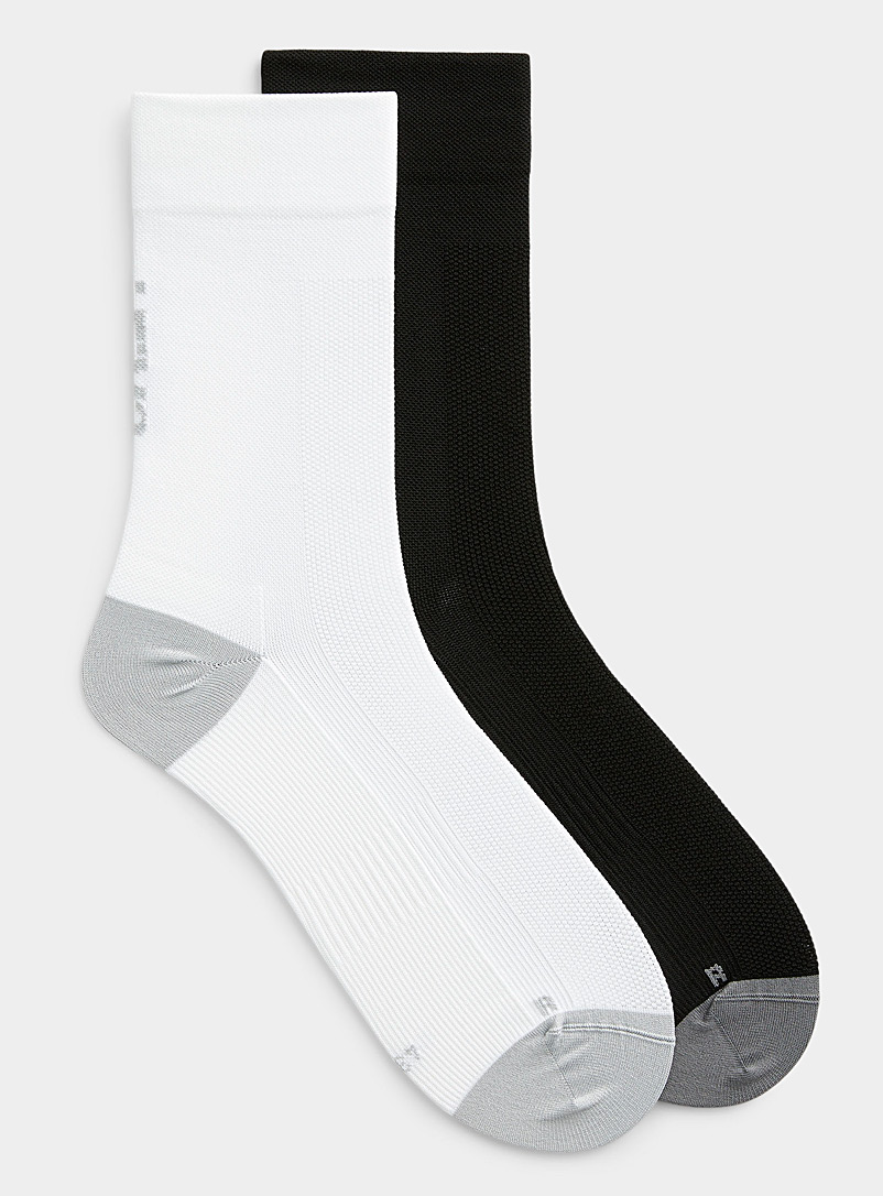 I.FIV5 Black Piqué knit multisport socks Set of 2 for women
