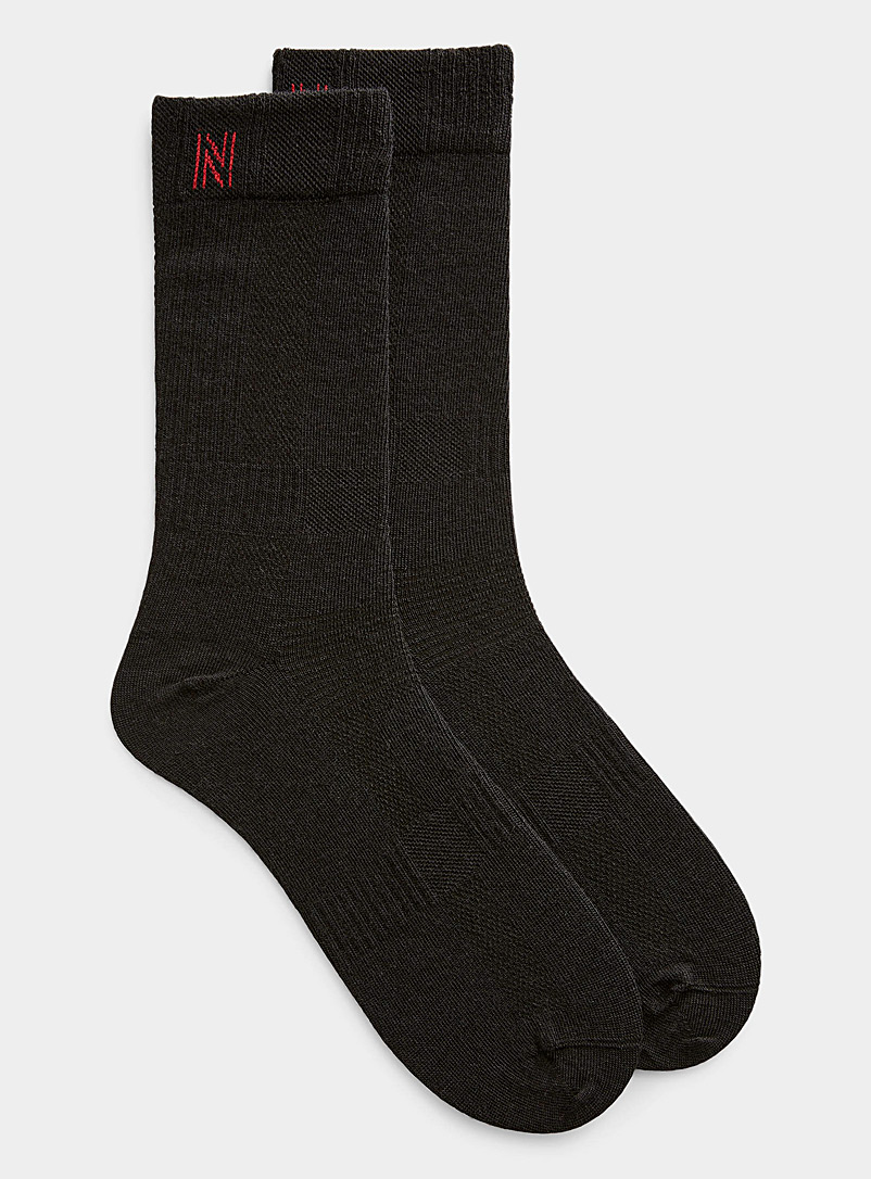 I.FIV5 Black Merino work socks Set of 2 for men