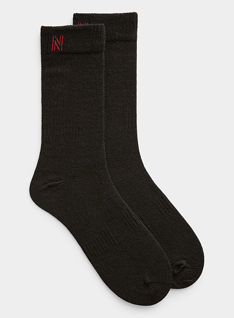 I.FIV5 Black Merino work socks Set of 2 for women