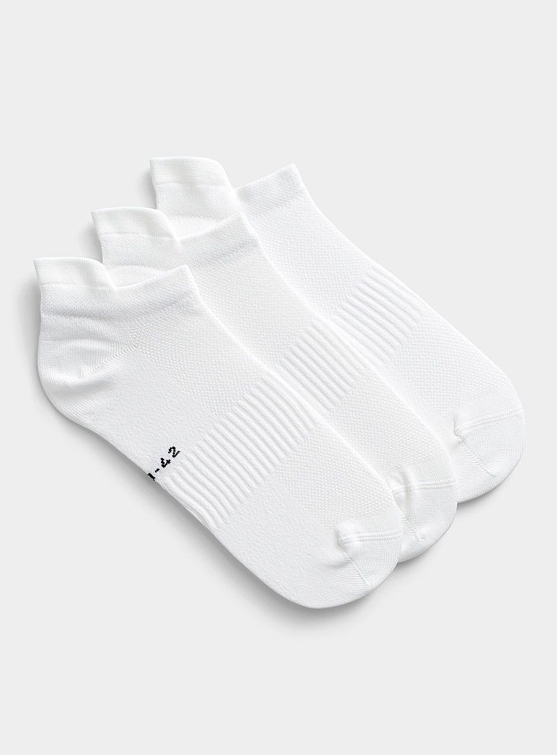 I.FIV5 White Piqué knit multisport socks Set of 3 for women