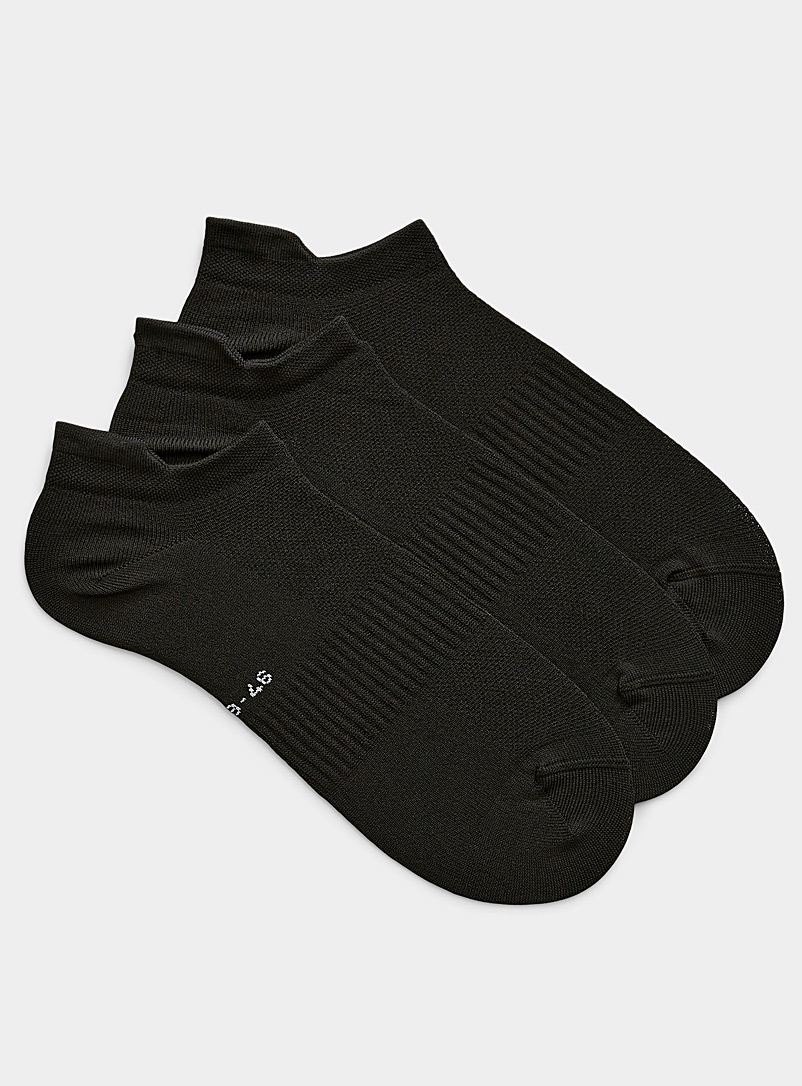 I.FIV5 Black Piqué knit multisport socks Set of 3 for men