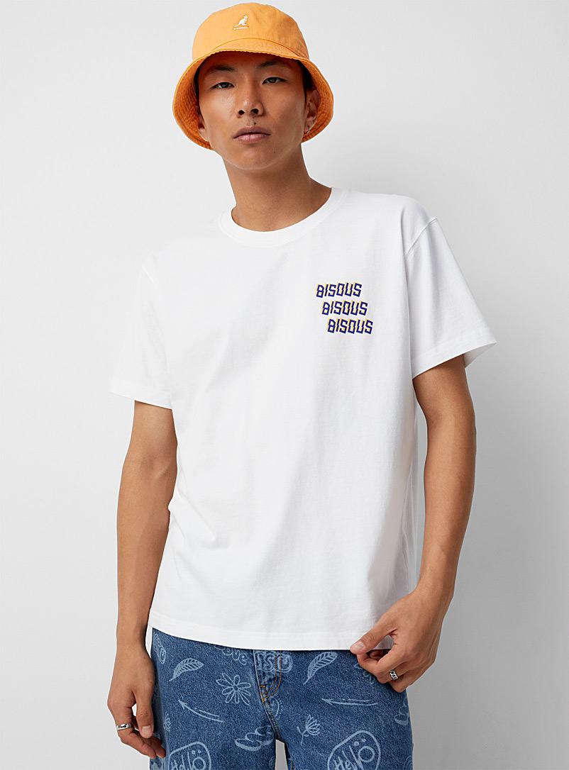 Bisous Skateboards White White Bisous X3 T-shirt for men