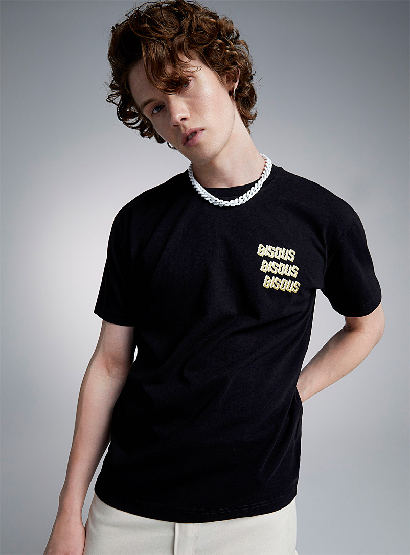 Bisous Skateboards Black Black Bisous X3 T-shirt for men
