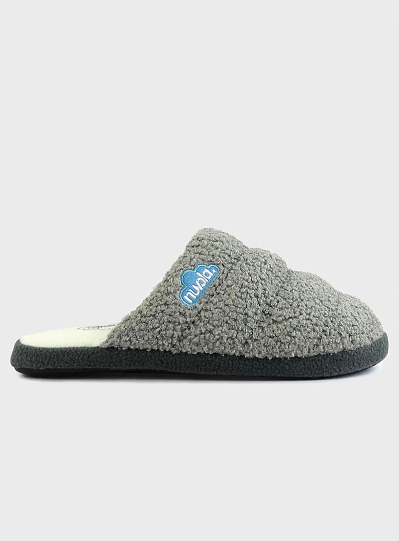 Nuvola Grey Zueco sherpa mule slippers Unisex for error