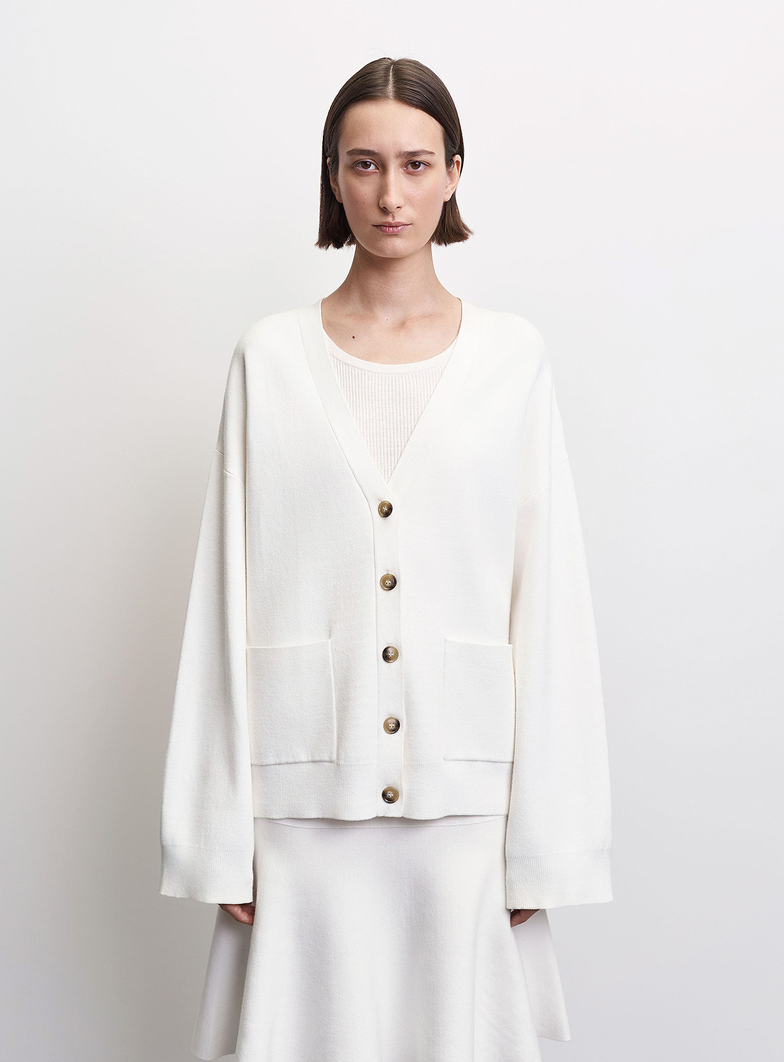 Tiger Of Sweden Silvyiya Oversized Sleeves Cardigan In White
