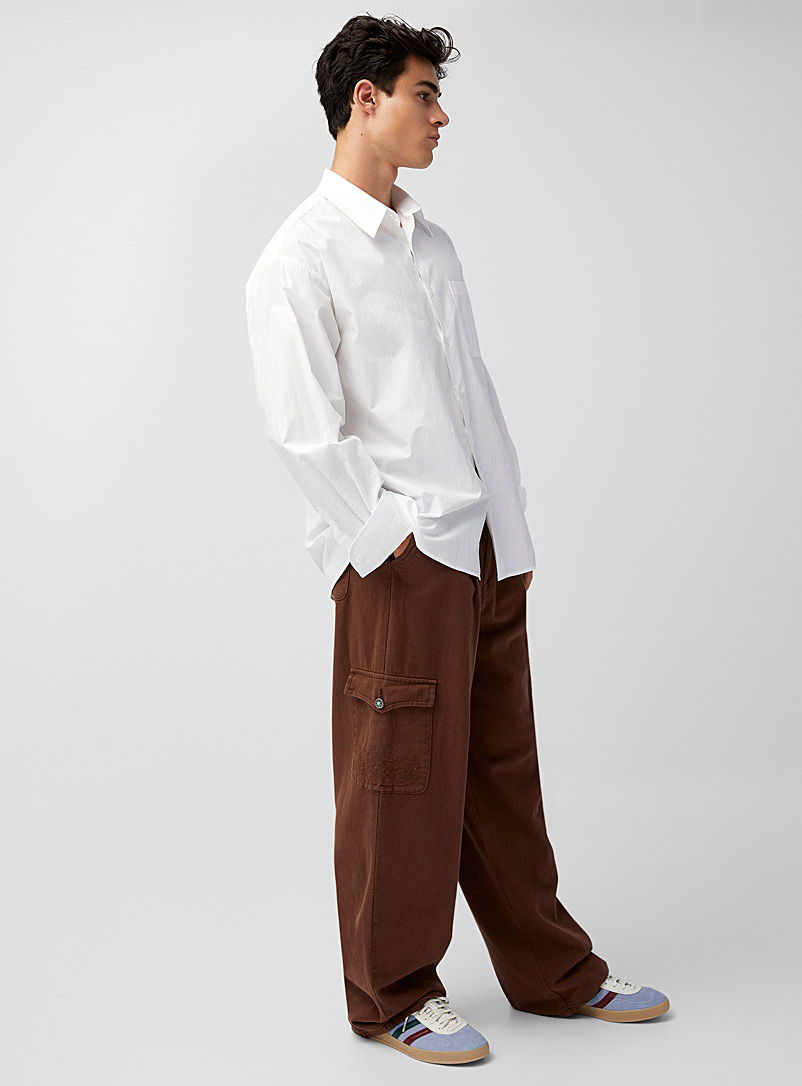 Found Copper Embroidered cargo pocket pant for men