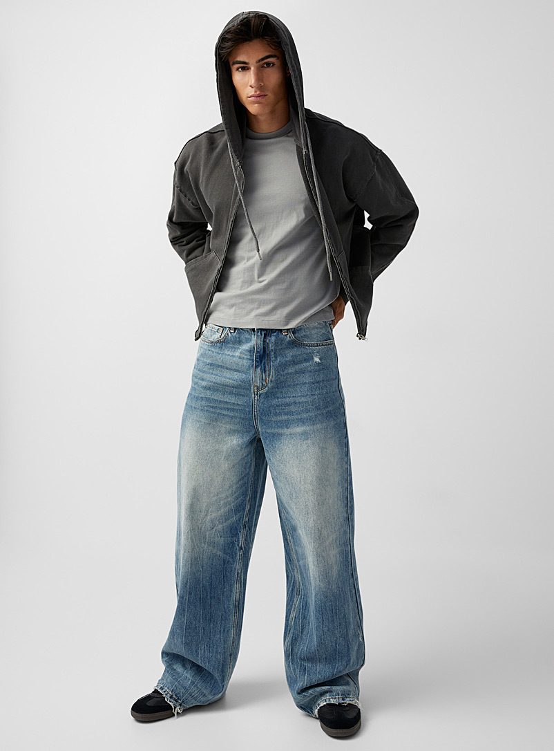 Profound: Le jean ample délavé Coupe relaxe Bleu pour homme