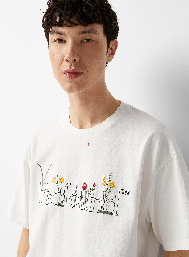 Profound White Floral signature T-shirt for men