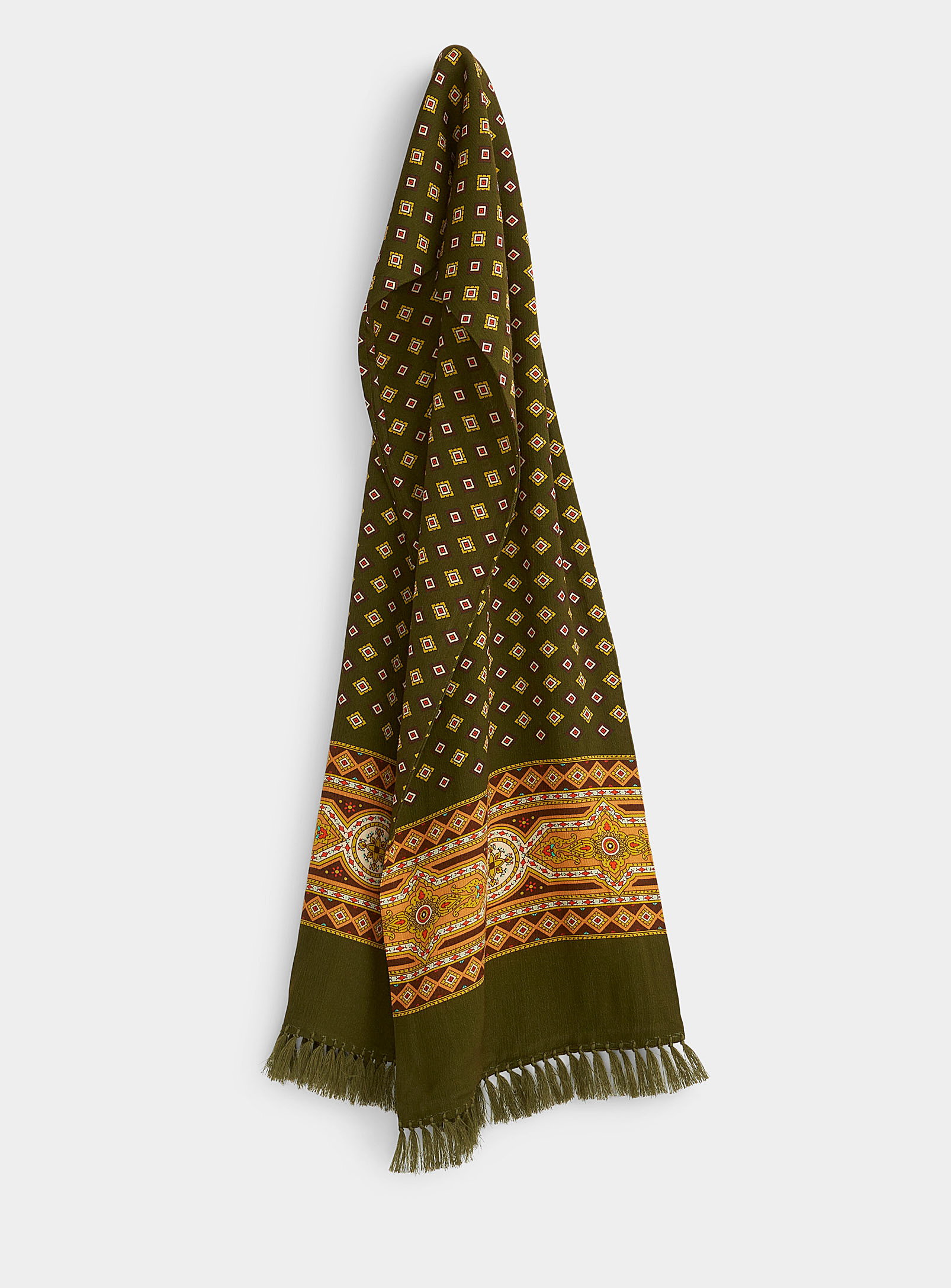 Found Diamond And Mosaic Scarf In Green