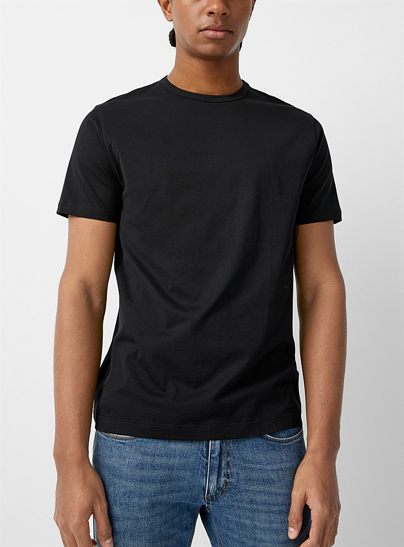 Sunspel Black Plain SUPIMA® cotton T-shirt for men
