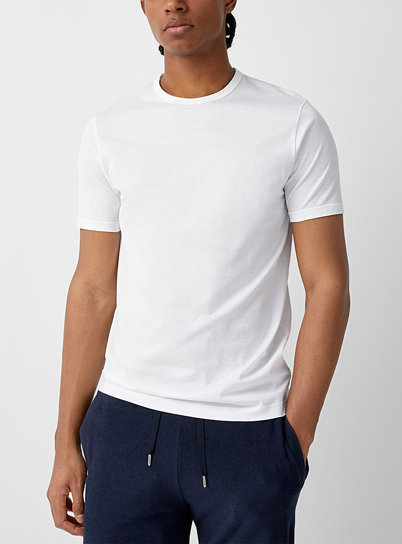 Sunspel White Plain SUPIMA® cotton T-shirt for men
