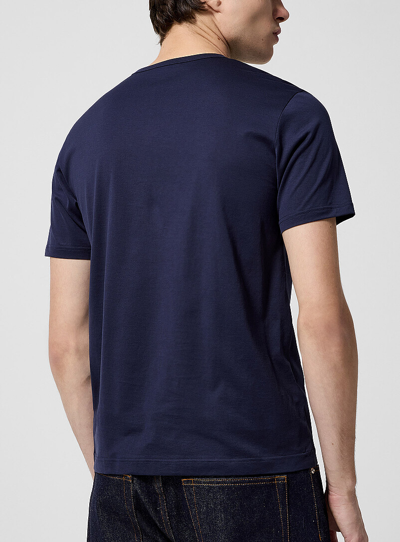 Sunspel: Le t-shirt uni coton SUPIMA<sup>MD</sup> Bleu fonc&eacute; - Indigo pour homme