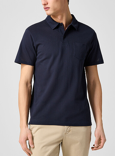 Sunspel Blue Riviera SUPIMA<sup><small>&reg;</small></sup> cotton polo shirt for men