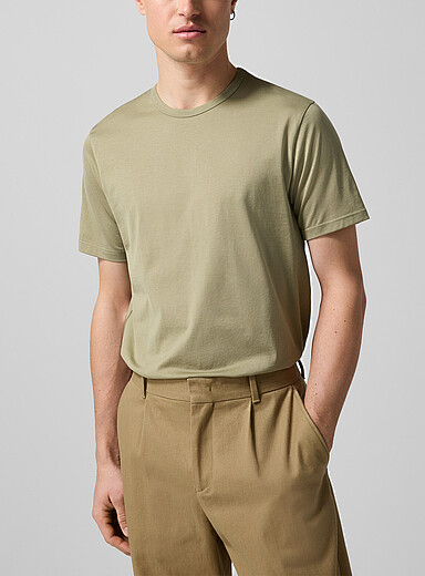 Sunspel Green Classic plain T-shirt for men
