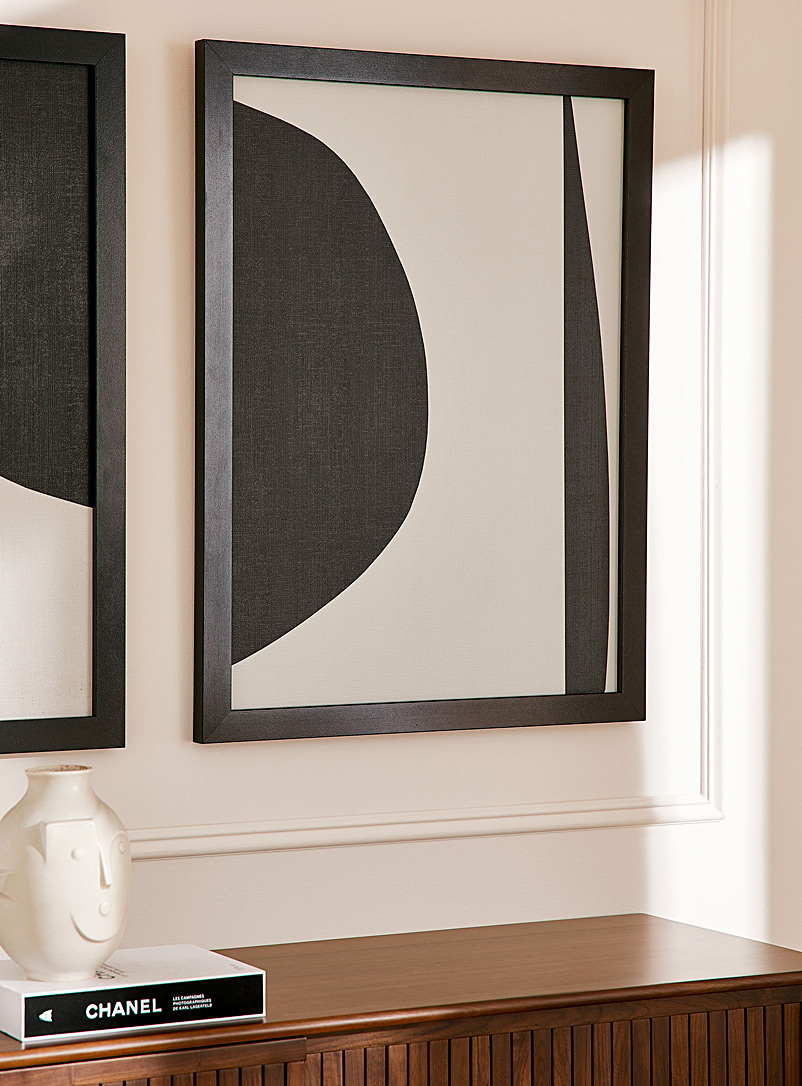 Simons Maison: La toile linéarité minimaliste Voir nos formats offerts Noir à motifs