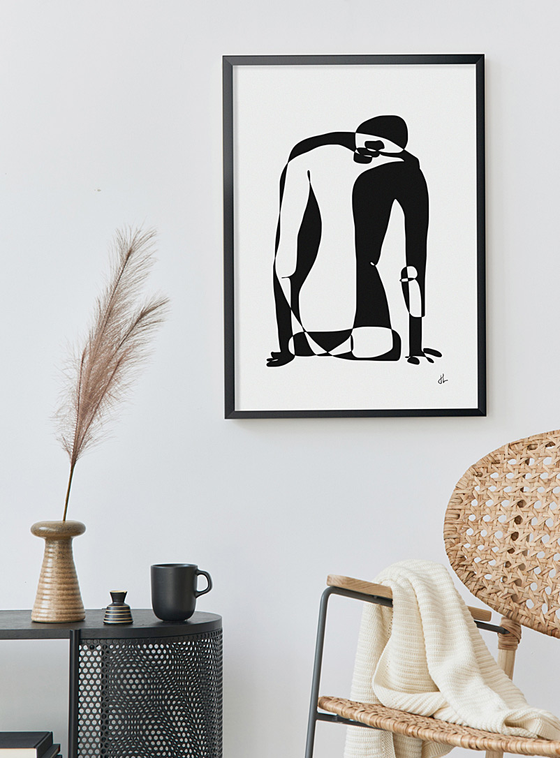 Simons Maison Patterned Black Sitting silhouette art print 4 sizes available