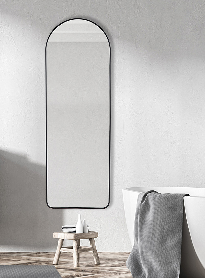 Simons Maison: Le miroir allongé arche minimaliste Noir