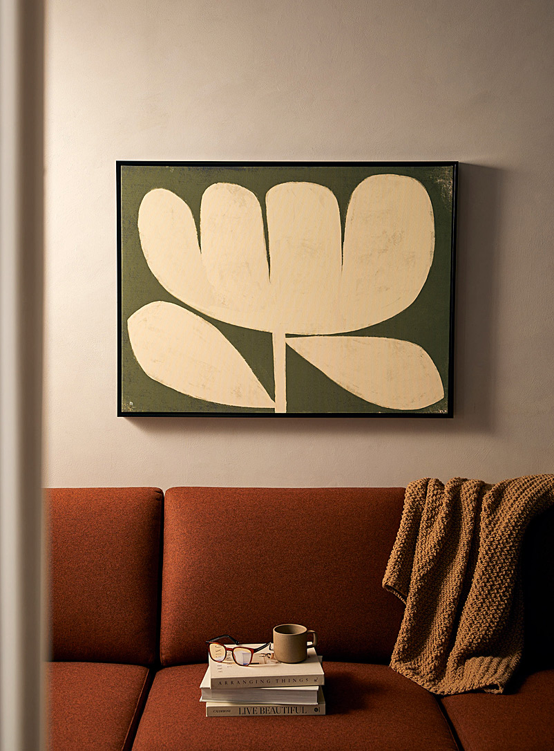 Simons Maison: La toile abstraction florale Voir nos formats offerts Vert à motifs