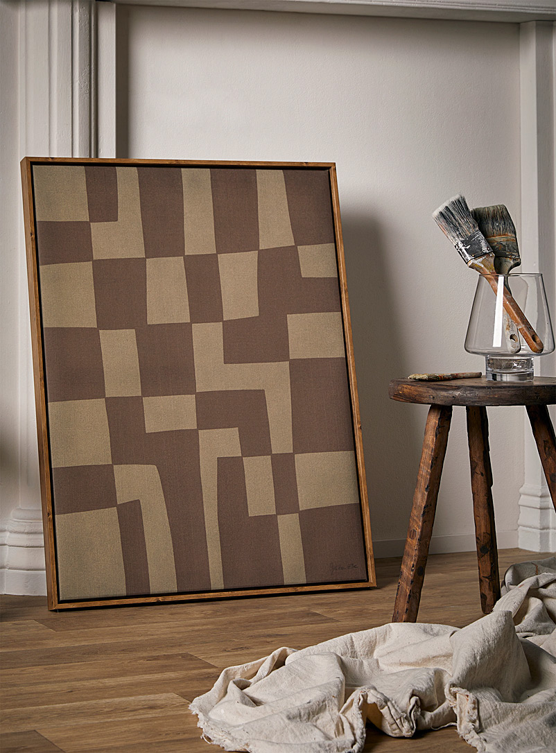 Simons Maison Patterned Brown Abstract checkerboard art print See available sizes